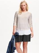 Old Navy Womens Plus Chiffon Hem Sweater Knit Tee Size 1x Plus - Beech Stone