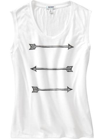 Old Navy Old Navy Womens Sleeveless Graphic Tees - Bright White