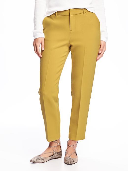 Old Navy Mid Rise Bonded Weave Harper Pants For Women - Evoo Yellow