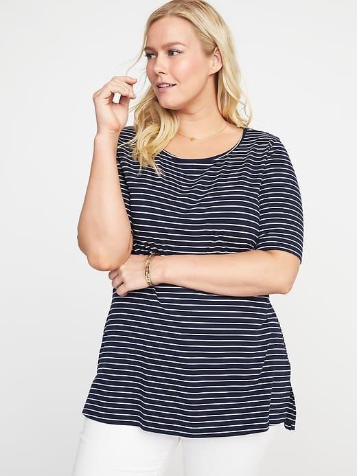 Old Navy Womens Plus-size Jersey Tunic Navy Stripe Size 1x