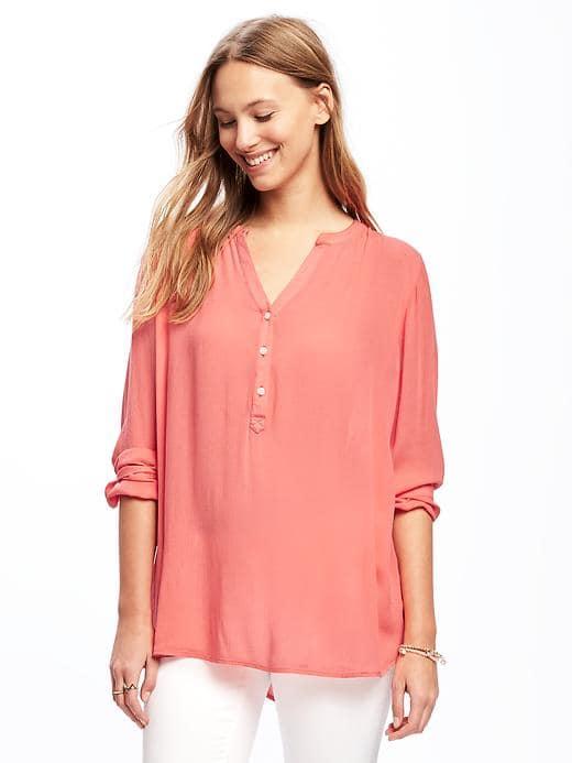 Old Navy Relaxed Shirred Blouse For Women - Coral Tropics