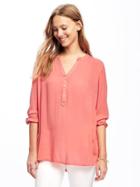 Old Navy Relaxed Shirred Blouse For Women - Coral Tropics