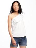 Old Navy Relaxed One Shoulder Top For Women - Calla Lillies