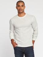 Old Navy Soft Washed Built In Flex Thermal Tee For Men - Antique White Heather