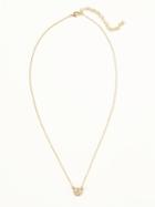 Old Navy Pav Peace Sign Pendant Necklace For Women - Gold