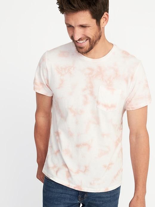 Old Navy Mens Tie-dye Pocket Tee For Men Blush Size Xl