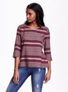 Old Navy Womens Herringbone Stripe Swing Top Size L Tall - Warm Stripe