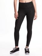 Old Navy Go Dry High Rise Printed Compression Leggings For Women - Black Pearl