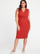 Old Navy Womens Sleeveless Plus-size Cross-front Sheath Dress Right Said Red Size 4x