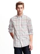 Old Navy Long Sleeve Oxford For Men - Heather Grey