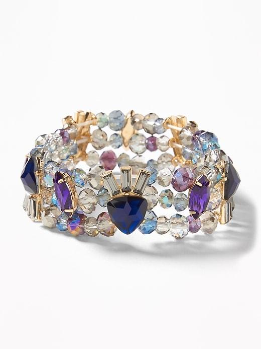 Old Navy  Crystal-stone Stretch Bracelet For Women Gold Size One Size