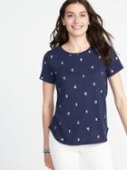 Old Navy Womens Everywear Crew-neck Tee For Women Lost At Sea Navy Size L