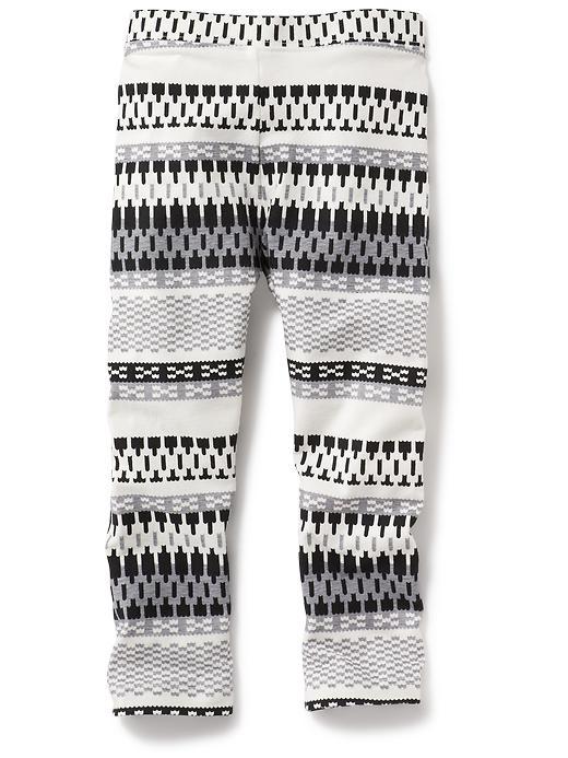 Old Navy Printed Leggings Size 12-18 M - Black Fair Isle