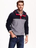 Old Navy Mens Mockneck Color Block Hoodie Size Xxl Big - Heather Grey