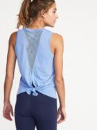 Old Navy Womens Relaxed Mesh-back Fly-away Tank For Women Cabana Blue Size Xs