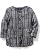 Old Navy Dobby Twill Shirt Jacket - Blue Plaid