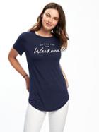 Old Navy Graphic Curved Hem Tee For Women - Blue