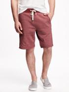 Old Navy Marled Fleece Short For Men - Burgundy Heather