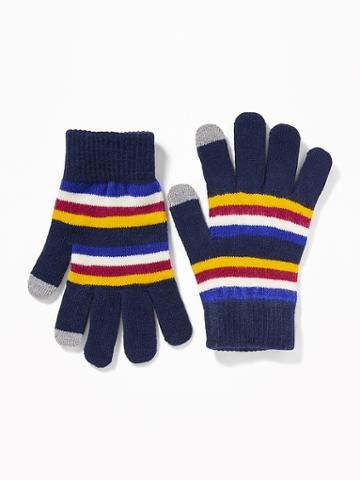 Old Navy Womens Text-friendly Sweater-knit Gloves For Women Multi Stripe Top Size One Size