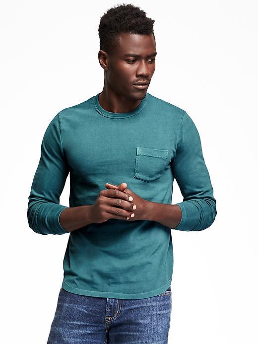 Old Navy Garment Dyed Crew Neck Tee For Men - Kelp Forest