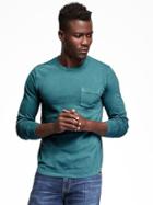 Old Navy Garment Dyed Crew Neck Tee For Men - Kelp Forest