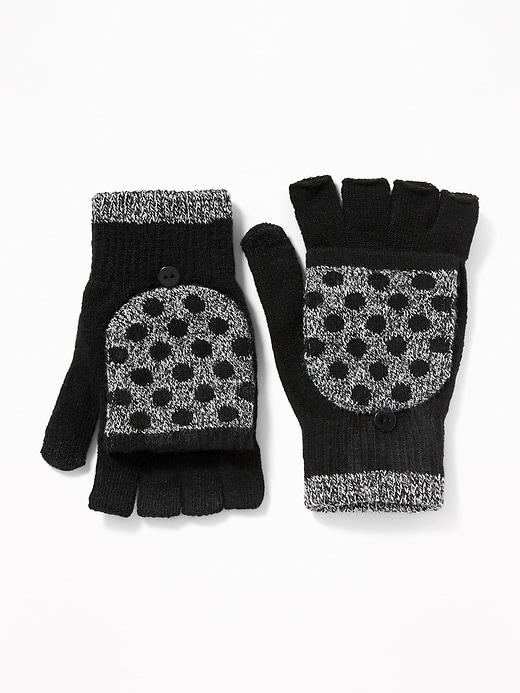 Old Navy Womens Convertible Flip-top Gloves For Women Black Marl Size One Size