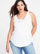 Old Navy Womens Plus-size Luxe Curved-hem Tank Calla Lilies Size 1x