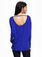 Old Navy Relaxed Scoop Back Top For Women - Cosmic Blue