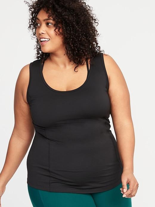 Cross-back Keyhole Plus-size Performance Tank