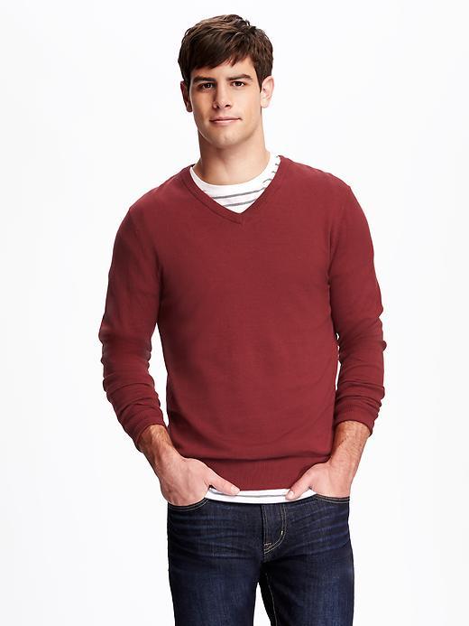 Old Navy V Neck Sweater For Men - Red