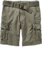 Old Navy Mens Belted Cargo Shorts 10 1/2&quot; Size 44w Big - Fennel Seed