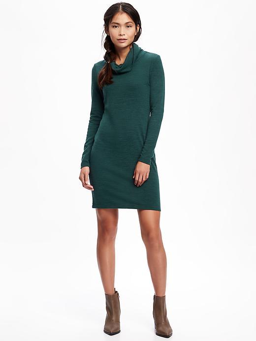 Old Navy Cowl Neck Cocoon Dress For Women - Winter Spruce