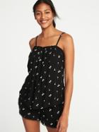 Old Navy Womens Crinkle-gauze Sleep Top For Women White Palm Tree Size M