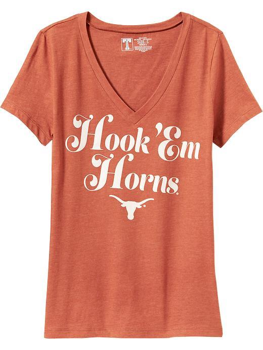 Old Navy Womens College Team V Neck Tee Size L - University Of Texas