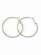 Old Navy Womens Textured-hoop Earrings For Women Silver Size One Size