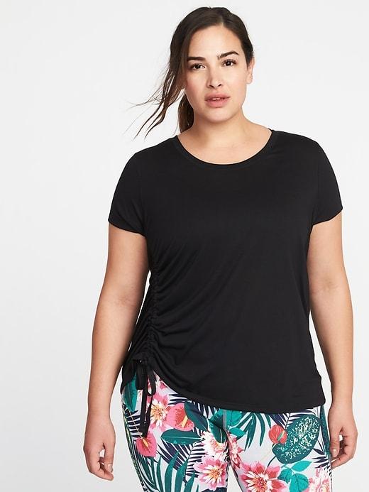 Old Navy Womens Plus-size Side-tie Performance Top Black Size 3x