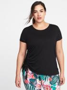 Old Navy Womens Plus-size Side-tie Performance Top Black Size 3x
