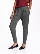 Old Navy Pleated Tapered Herringbone Trousers Size L Tall - Gray Herringbone