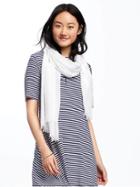 Old Navy Linear Gauze Scarf For Women - Bright White