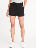 Old Navy Womens Mid-rise Soft Utility Shorts For Women Black Size L