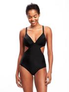 Old Navy Side Cutout Underwire Swimsuit For Women - Ebony