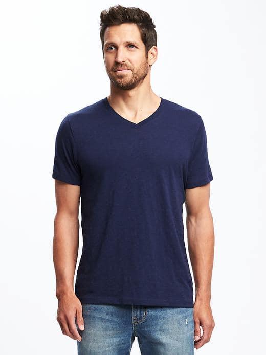 Old Navy Soft Washed Slub Knit V Neck Tee For Men - In The Navy