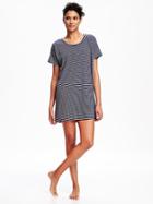 Old Navy Drop Shoulder Sleep Dress For Women - Navy Stripe