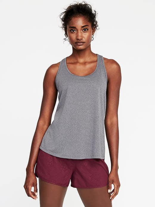 Old Navy Go Dry Strappy Back Tank For Women - Dark Gray