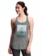 Old Navy Go Dry Performance Graphic Top For Women - Splashng Teal Sql Poly
