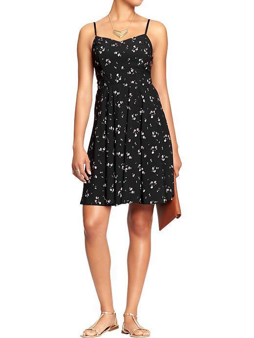 Old Navy Womens Floral Cami Dresses - Black Floral