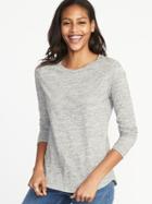 Old Navy Womens Everywear Crew-neck Tee For Women Light Heather Gray Size S