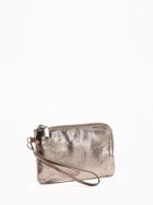 Old Navy Faux Leather Wristlet For Women - Pewter