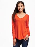 Old Navy Relaxed V Neck Tee For Women - Warm Sunset