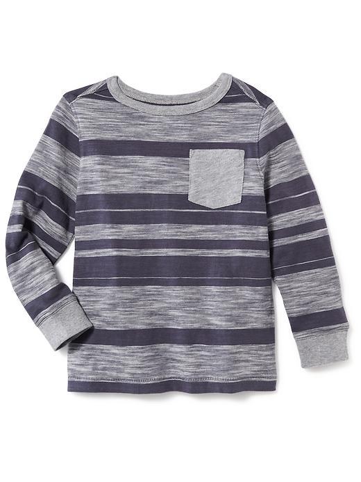 Old Navy Long Sleeve Slub Knit Tee - Moonstone Blue